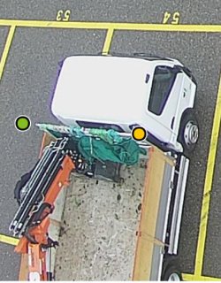 Parquery detects large vehicles even with large trailers over two images