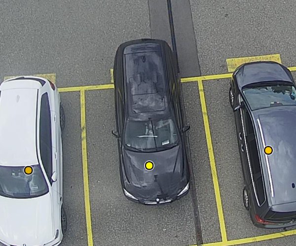 Parquery detects vehicles even if they are not inside marked areas