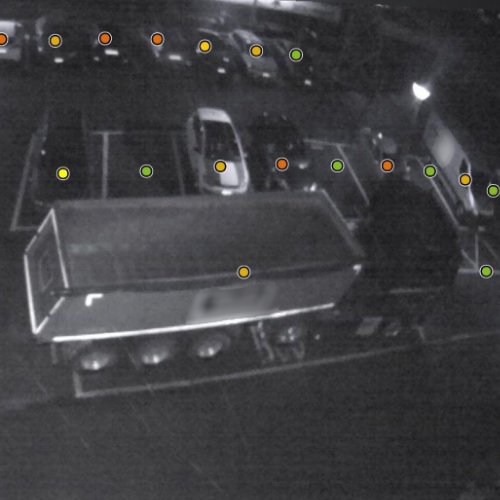 Parquery detects any vehicle, even trucks at night