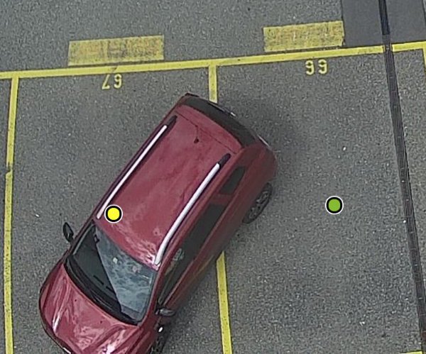 Parquery detects vehicles even if they are parked diagonally