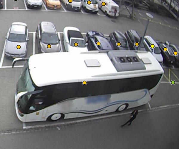 Parquery detects vehicles even behind passing buses