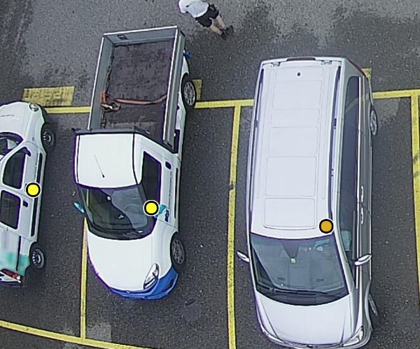 Parquery detects vehicles even if they are not parked fully in the spot