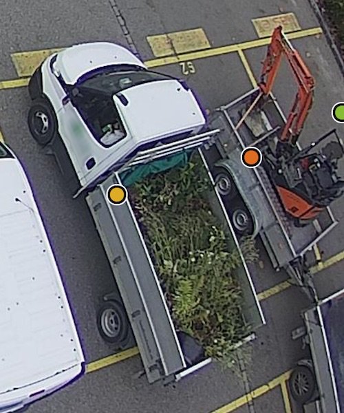 Parquery detects any vehicle, even with vegetation on flatbeds