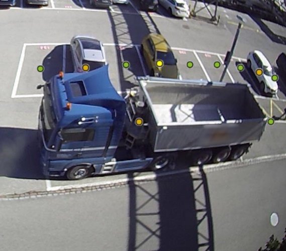 Parquery detects vehicles even with moving shadows