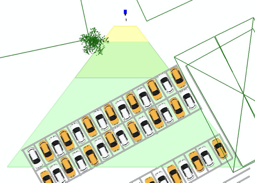 Bird-eye view of a Parquery camera simulation