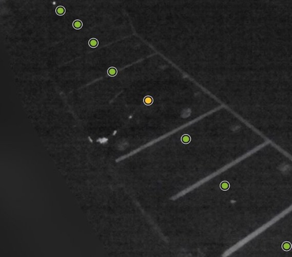 Parquery detects vehicles even at night