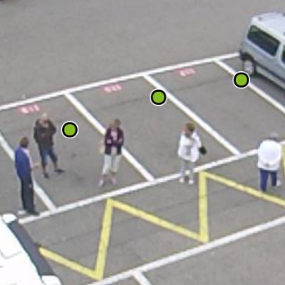 Parquery does not give inaccurate results if pedestrians are on parking spots