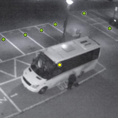 Parquery detects any vehicle, even buses at night